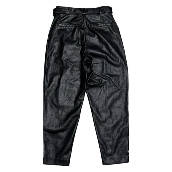 BABATON Aritzia Faux Leather Pleated Designer Womens Pants With Belt Size 8 - Picture 4 of 6